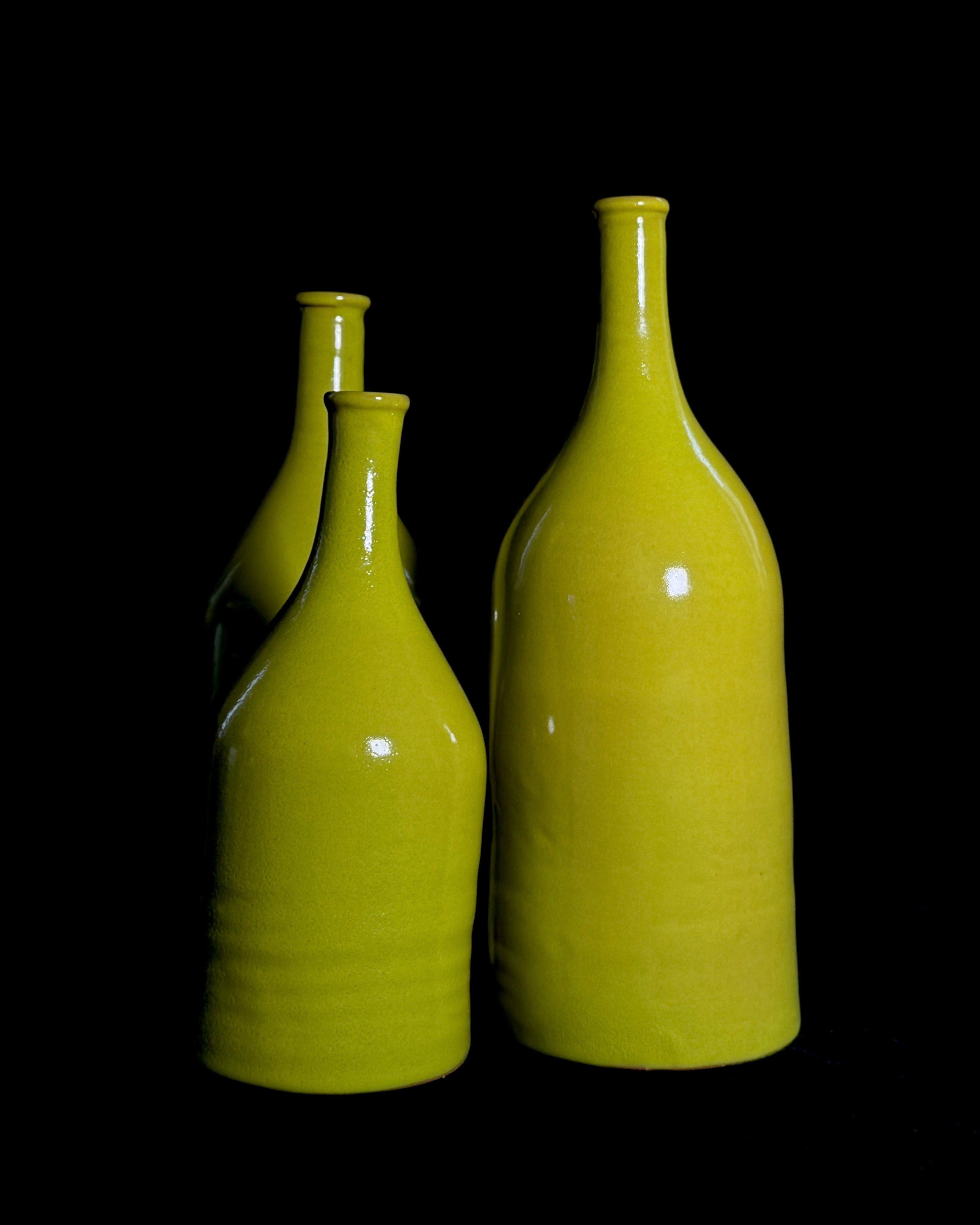 Bouteilles en poterie - Trio Chartreuse