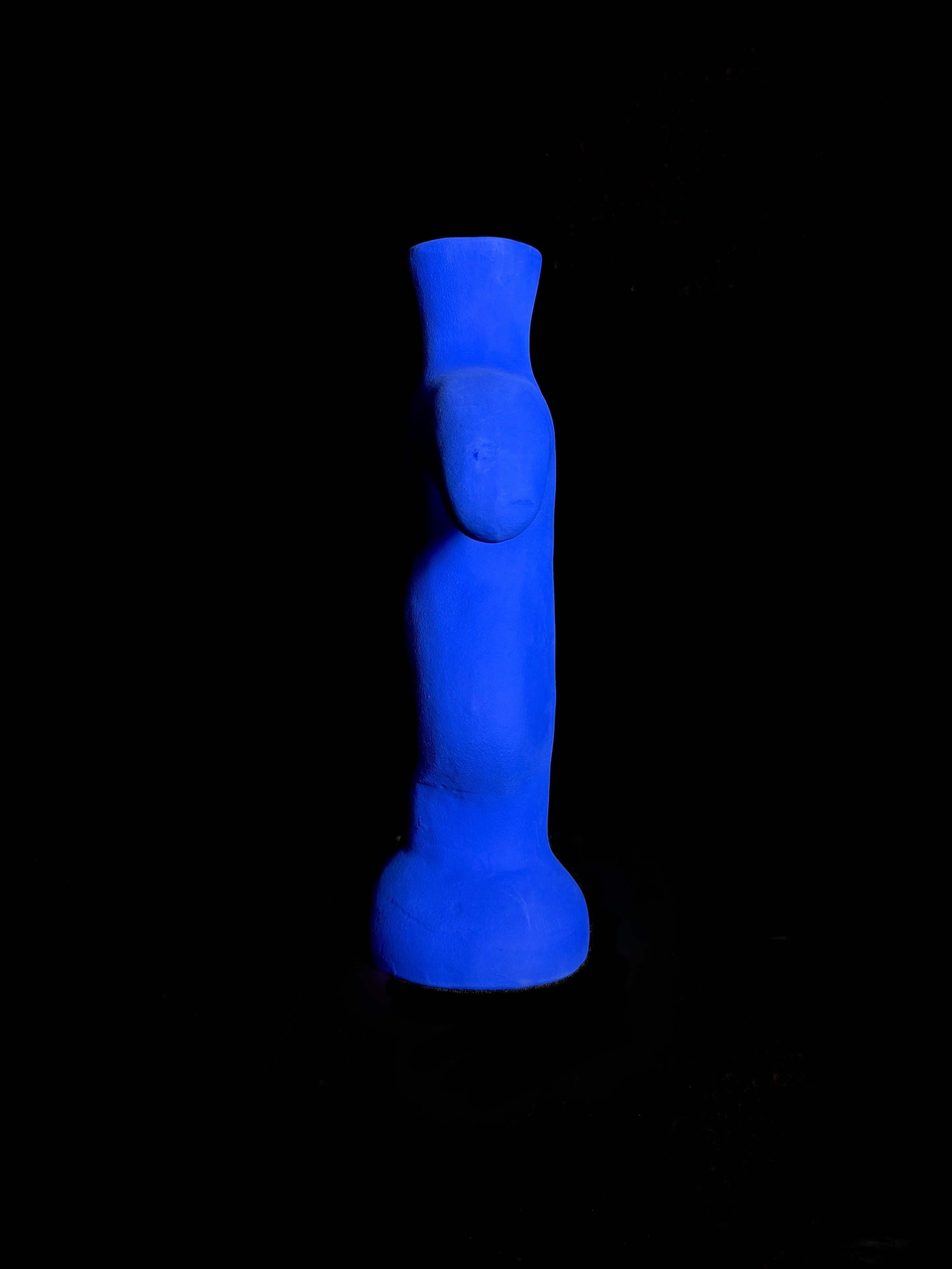 Vase Sculptural Totem - Bleu Majorelle