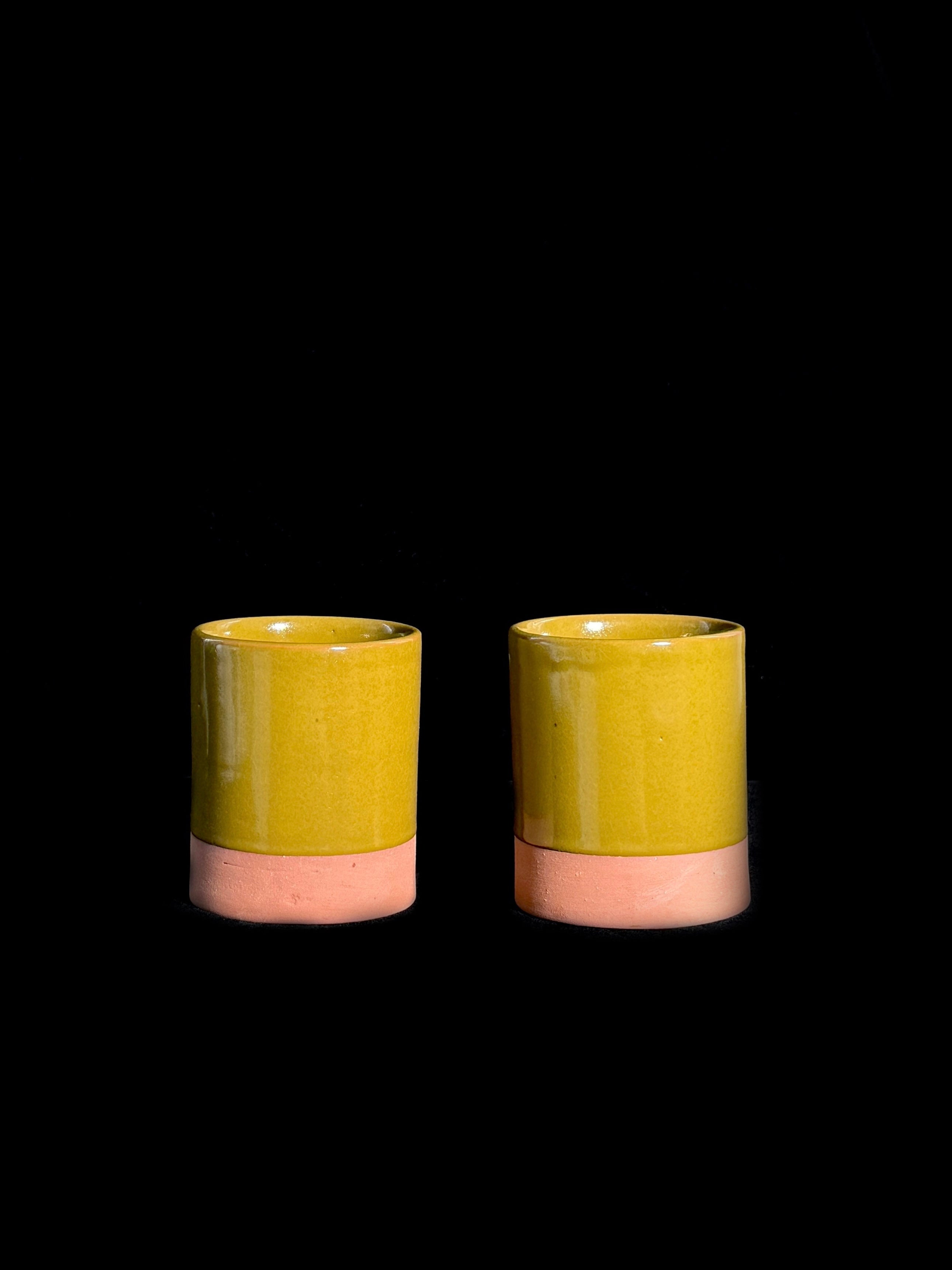 Duo de contenants vert brun & terre cuite