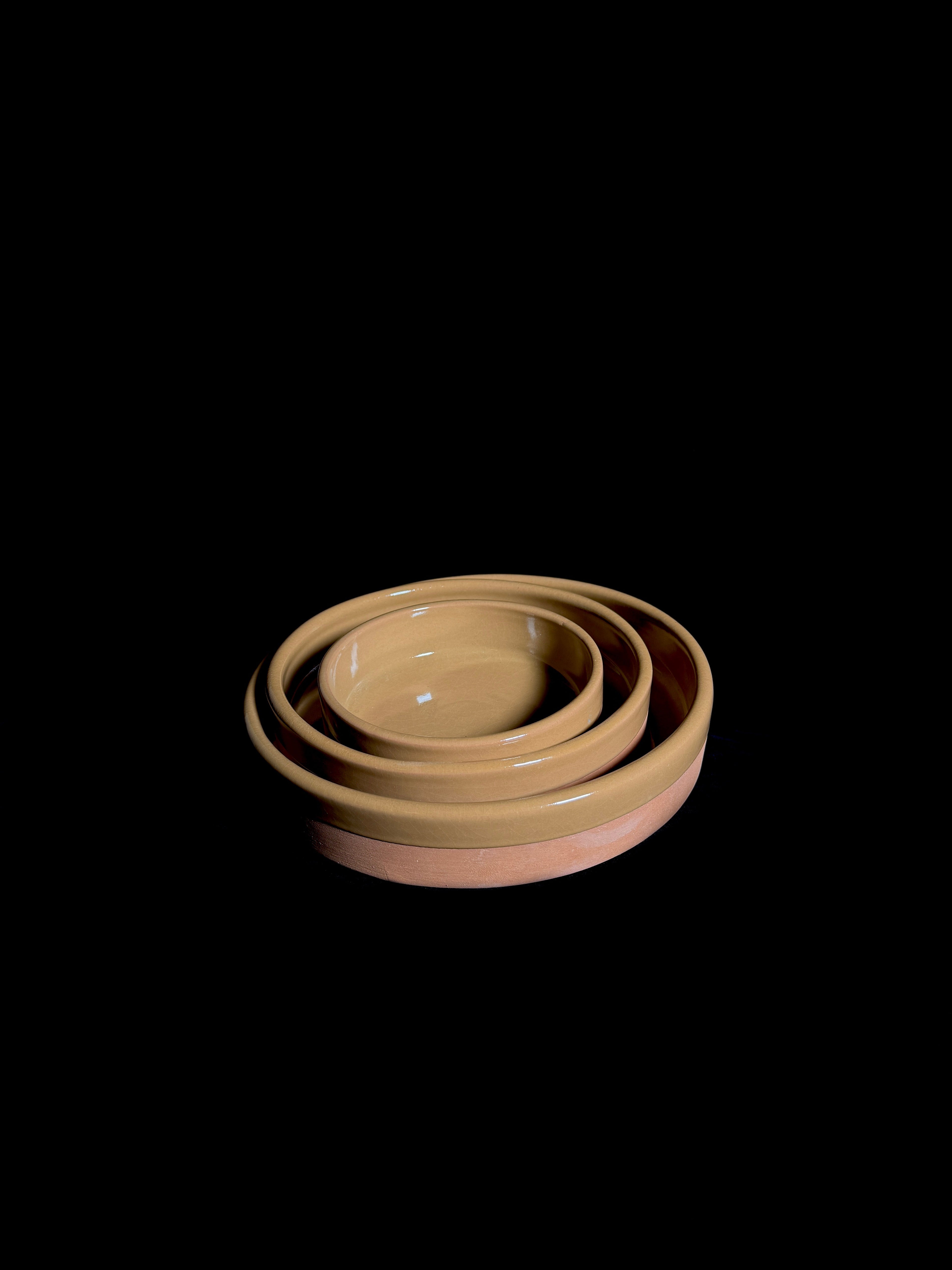 Set d’assiettes texturées – Beige ocre & argile brute